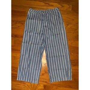 American Eagle Striped Denim Flair Pants with Drawstring Size‎ 4
